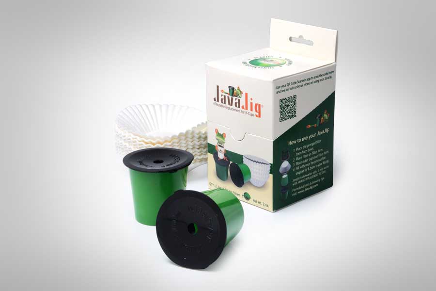 JavaJig Individual Unit Package Design – Reusable K-cup with Paper Filter