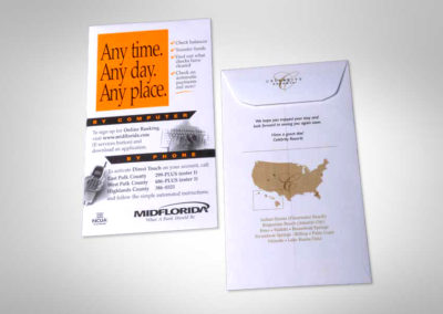 Celebrity Resorts and MidFlorida Bank Key Card Envelopes